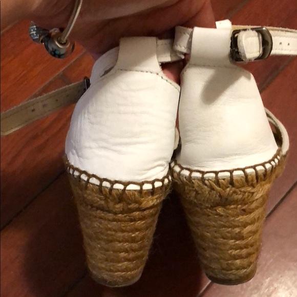 Laurent Mercadal white leather wedge sandals 37/7 - Picture 3 of 5